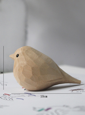 手工木雕原木色苹果动物摆件治愈摆件可爱萌物儿童玩具生日礼物