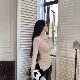 JAMAIS VU Clearance Swing Collar Style Korean niche Design Strap Waist Pleated Long Sleeve Top