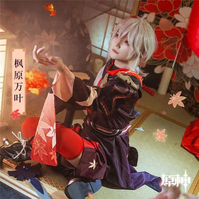 悟空二次元 原神cos服稻妻城枫原万叶cosplay男装动漫服装衣服c服 - 图2