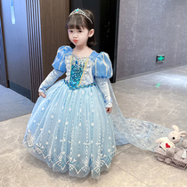 Princess Esha Princess Dresses Autumn Winter Girl Gush Ice Chic Edge Aisha Childrens Birthday Gown Love Sand Dresses Winter