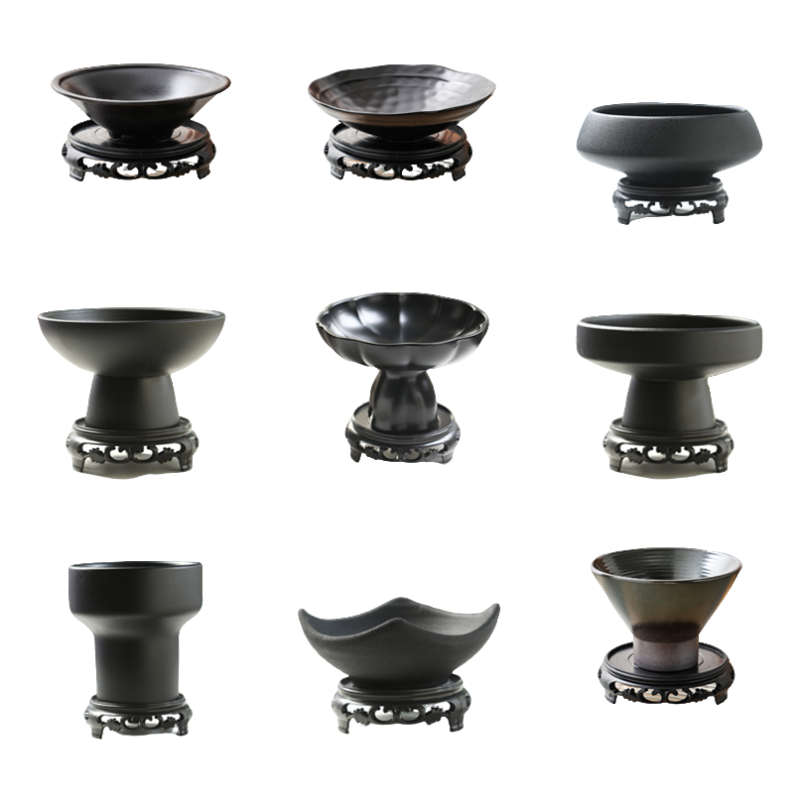 佛手柑托盘陶瓷花盆客厅中式高脚摆盘苔藓球简约容器花瓶水培盆,淘宝优惠券,粉丝福利购,淘宝优惠卷