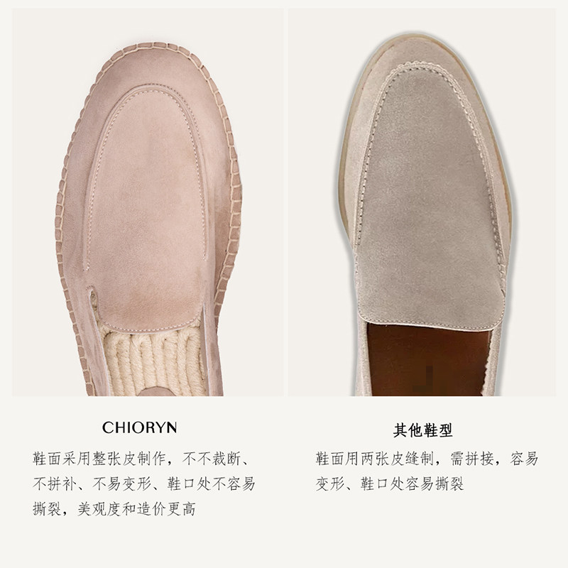【翻毛小羊皮】chioryn青润渔夫鞋男透气一脚蹬乐福鞋软底豆豆鞋