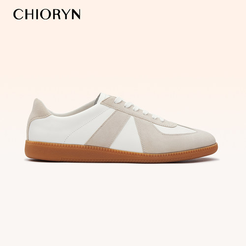 【张凌赫同款】chioryn青润德训鞋男生小牛皮复古T头鞋休闲板鞋 - 图3