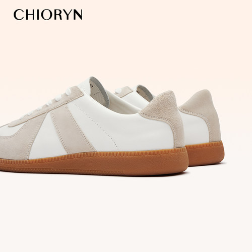 【张凌赫同款】chioryn青润德训鞋男生小牛皮复古T头鞋休闲板鞋 - 图2