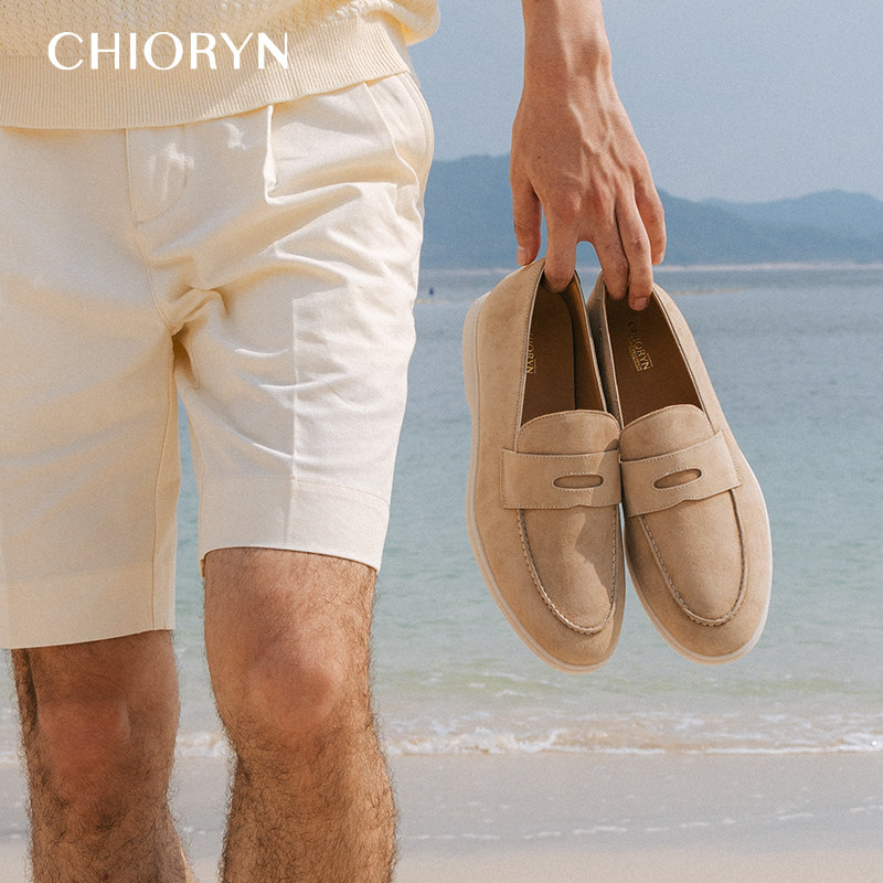 踏浪小羊皮|chioryn青润LP一脚蹬乐福鞋男士软底豆豆鞋pennywalk
