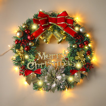 Christmas decorations Christmas flower ring door hanging 40cm50 cm encrypted rattan window decorated with pine nuts