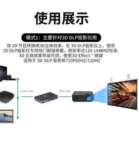 优霆2d转3d视频转换器DLP投影仪倍频图像处理器3D电视转左右格式