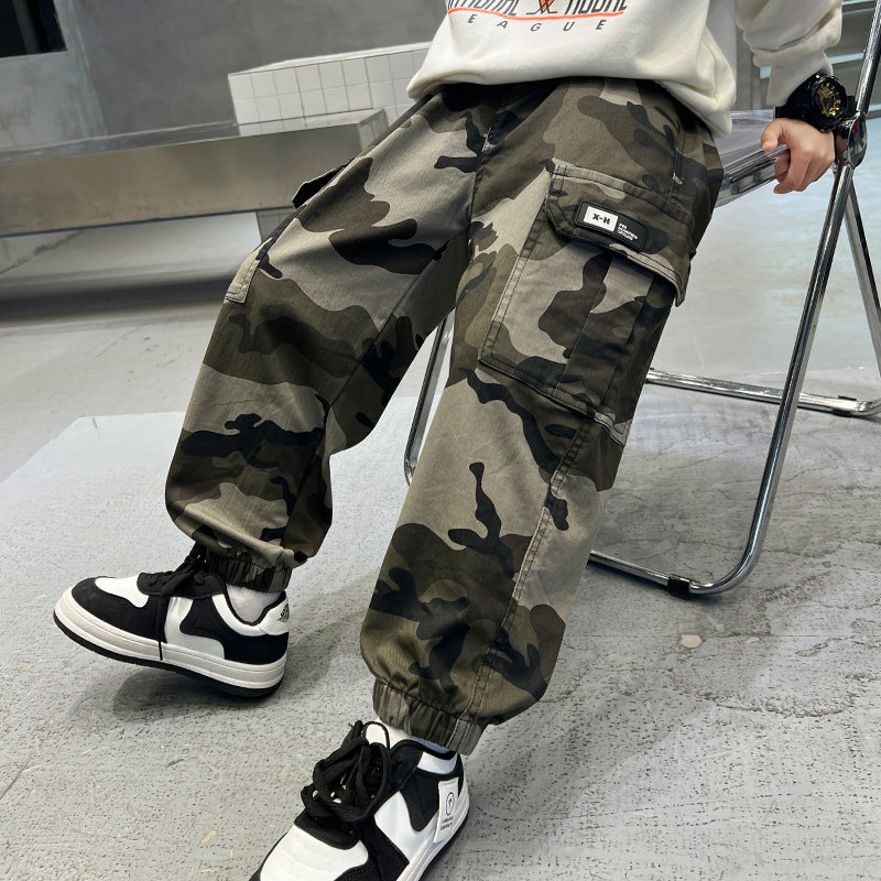男童迷彩工装裤2025加绒中大童时髦帅气休闲裤潮宽松秋冬款束脚裤,淘宝优惠券,粉丝福利购,淘宝优惠卷
