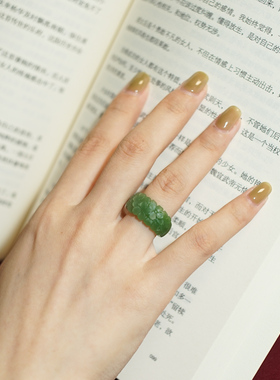 绣球花戒指碧玉手工女