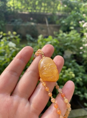 莲花小众蜜蜡吊坠天然