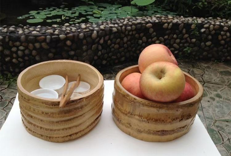 竹根圆茶洗水果盘创意茶杯盆果盘果盆家用客厅茶几干果网红沙拉碗 - 图2