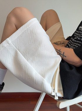 2026夏季新款抽绳松紧腰短裤直腿纯色透气沙滩五分裤Men's shorts