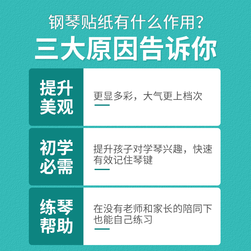 儿童成人钢琴电电子琴键盘88键61键54键贴纸透明贴按键胶纸自学 - 图2