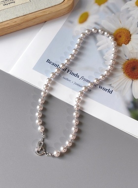 粉紫珍珠项链，春日小心机