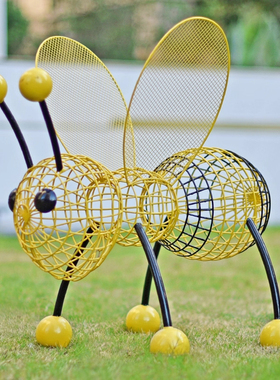 户外铁艺蜜蜂不锈钢雕塑