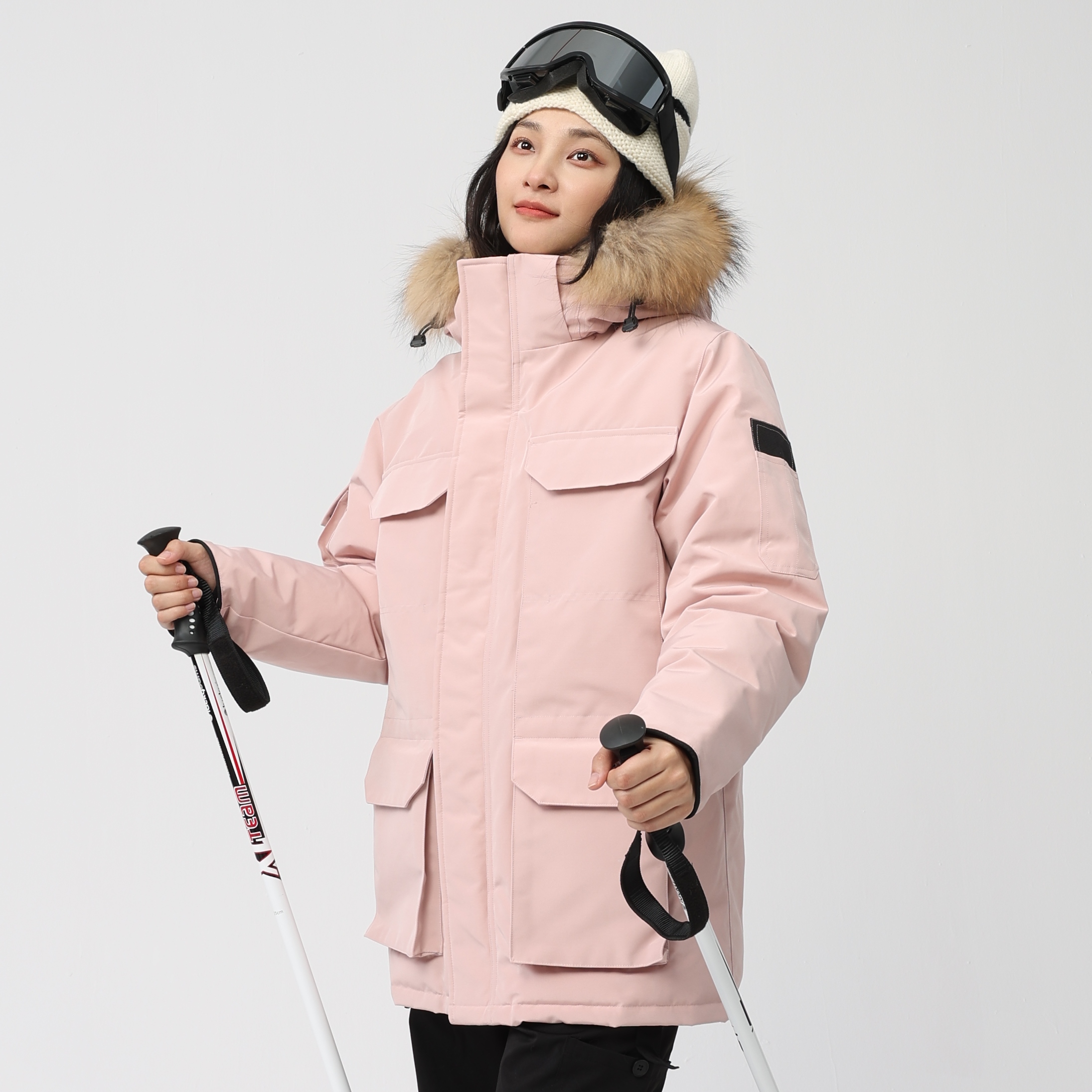 羽小白2025秋冬新款工装派克羽绒服女工装户外情侣款防风保暖极寒