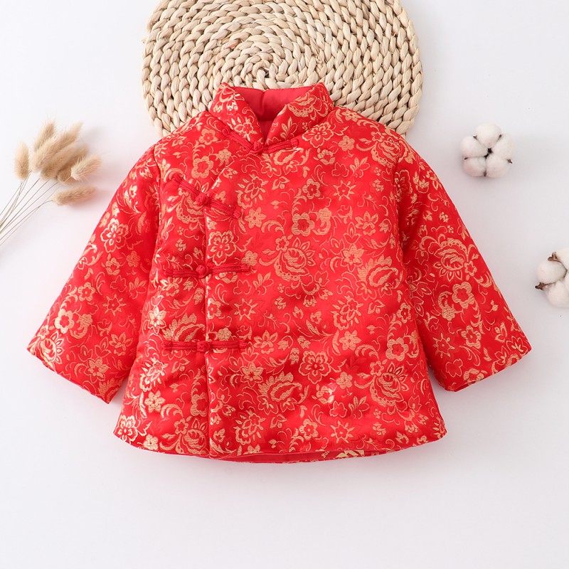 儿童唐装手工棉花棉袄宝宝加厚冬棉衣婴儿唐装男童女童红色新年装,淘宝优惠券,粉丝福利购,淘宝优惠卷