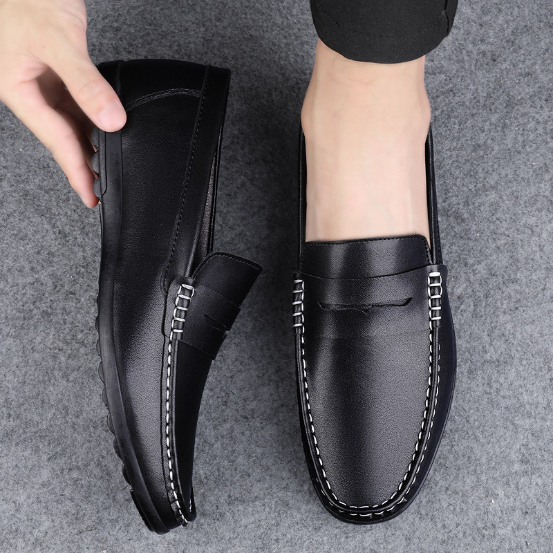 西域 骆驼男士真皮商务休闲皮鞋软皮软底一脚蹬豆豆鞋透气驾车鞋,淘宝优惠券,粉丝福利购,淘宝优惠卷