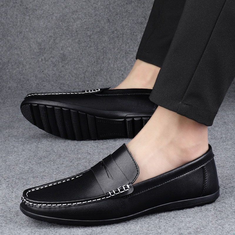 西域 骆驼男士真皮商务休闲皮鞋软皮软底一脚蹬豆豆鞋透气驾车鞋,淘宝优惠券,粉丝福利购,淘宝优惠卷