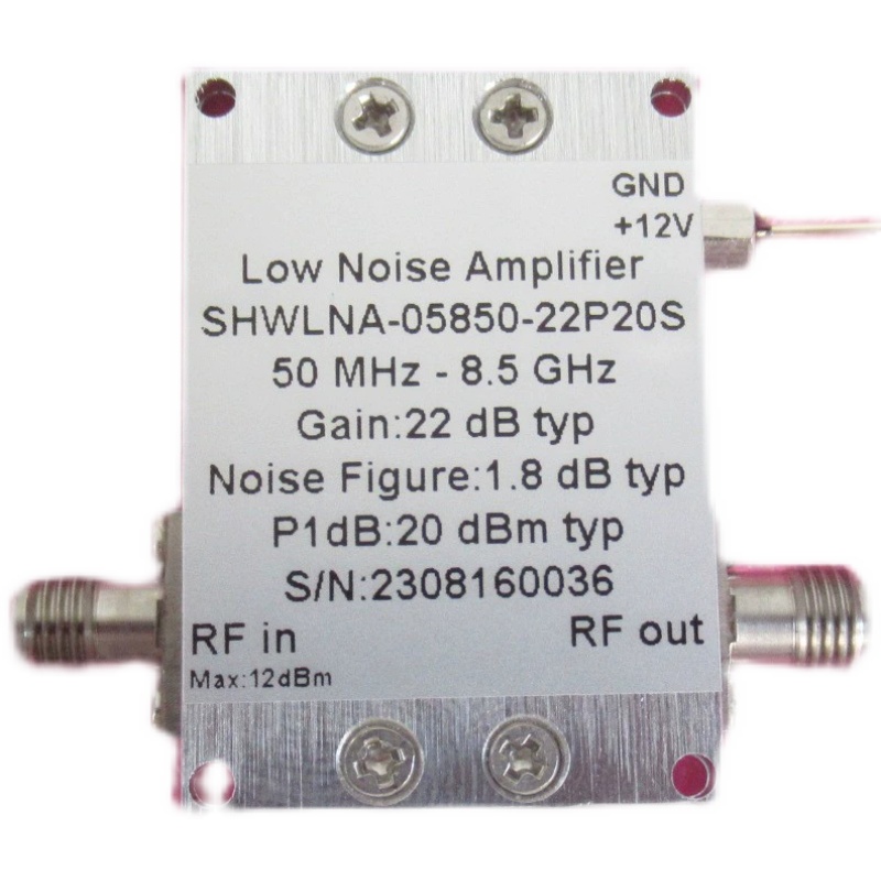 50MHz-8.5GHz 22dB 20dBm SMA 噪声系数1.8dB 射频低噪声放大器 - 图3