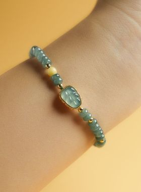 天然蓝水翡翠算盘珠手串手链