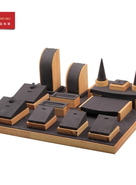 实木灰色首饰展示道具玉器翡翠