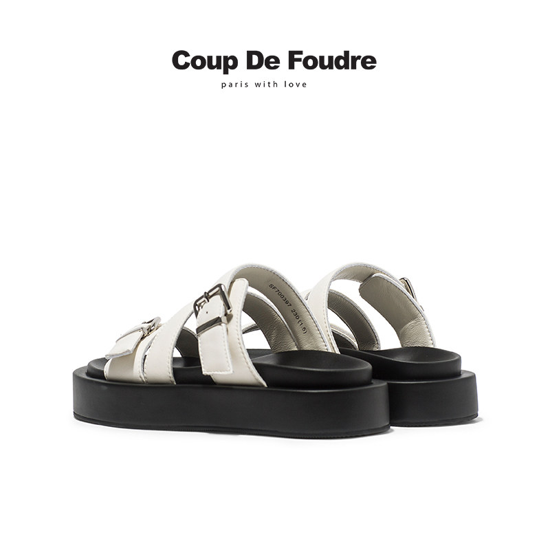 CDF女鞋轻奢夏季新款真皮一字拖鞋女夏平底外穿沙滩海边凉拖,淘宝优惠券,粉丝福利购,淘宝优惠卷