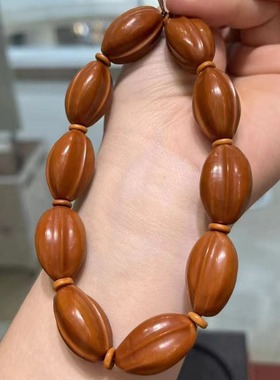 新品橄榄核鲨鱼背大枣手串diy项链文玩佛珠手链配饰品约14x23mm