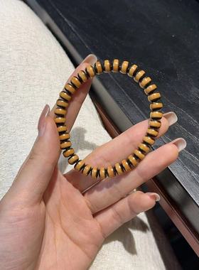 高端橄榄核镶铜丝椰蒂盘珠手串DIY文玩配饰手串配件精品单圈