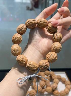 原创设计原皮原色大核桃高端盘玩手串手链文玩时尚饰品小红书同款
