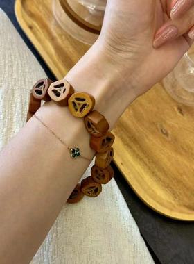 新品橄榄核囧脸单圈手链文玩时尚饰品佛珠手串随机发货DIY