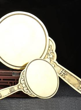 八尺神照镜黄铜镜子九宫八卦生肖镜纯铜平面镜带手柄结婚用的仿古