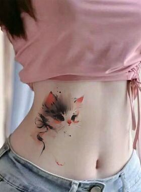 新款高颜值猫咪彩色纹身