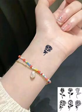 纹身贴草本半永久玫瑰花