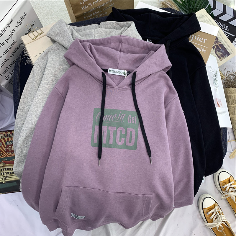 ins连帽2020新款韩版春秋宽松卫衣 天佳丽卫衣/绒衫