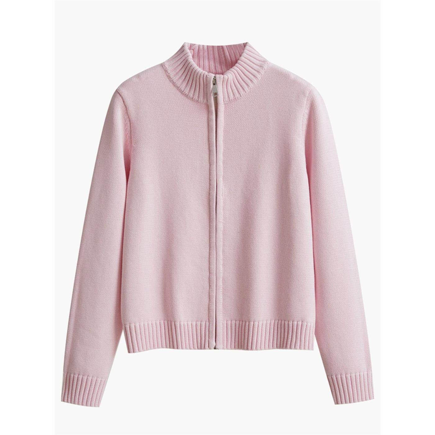 100%纯棉开衫女针织衫长袖半高领春秋冬季加厚外穿全棉线毛衣外套,淘宝优惠券,粉丝福利购,淘宝优惠卷