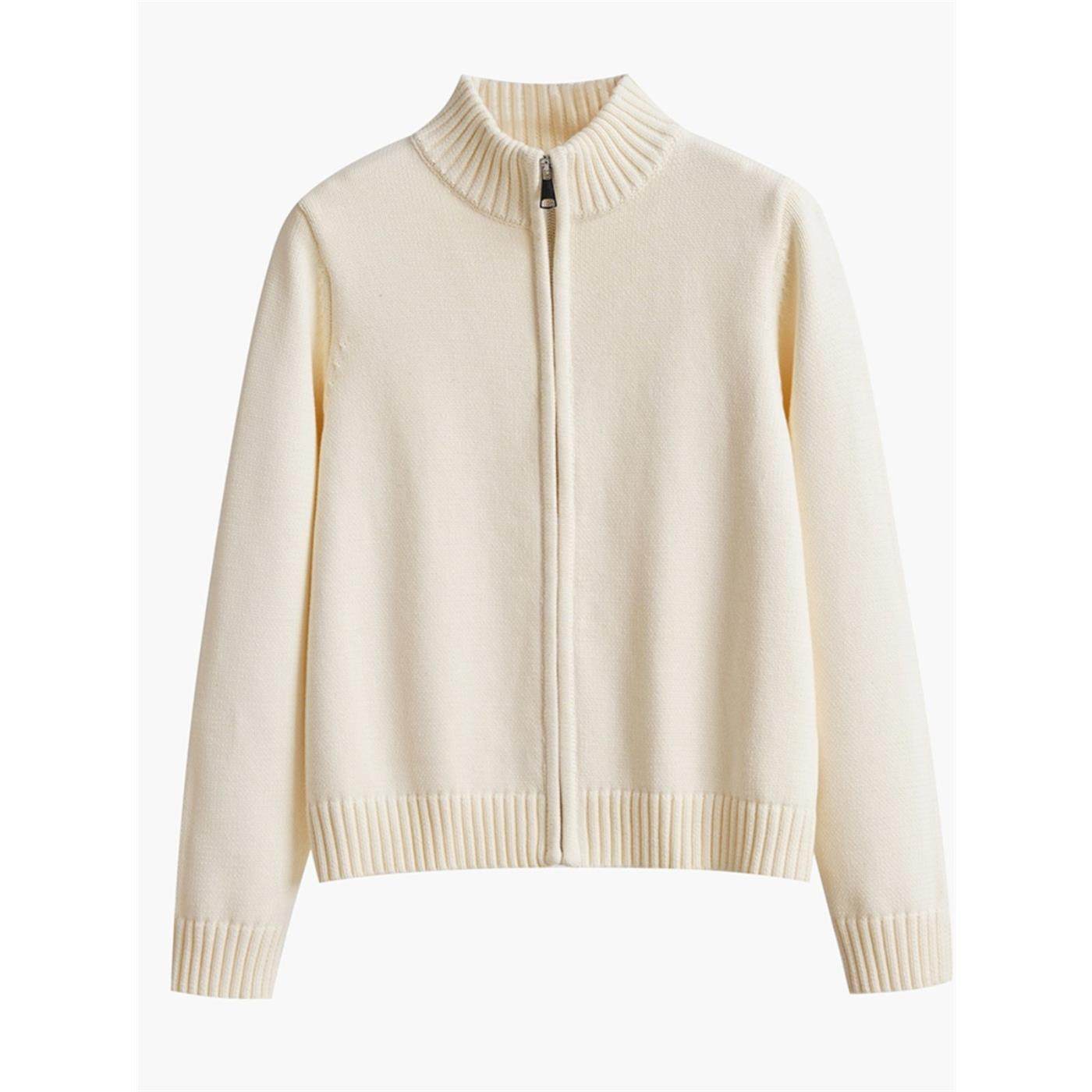 100%纯棉开衫女针织衫长袖半高领春秋冬季加厚外穿全棉线毛衣外套,淘宝优惠券,粉丝福利购,淘宝优惠卷