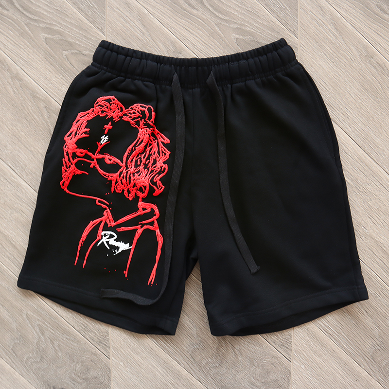 Revenge Trippie Redd Bart Shorts 辛普森风线条休闲运动短裤 - 图1