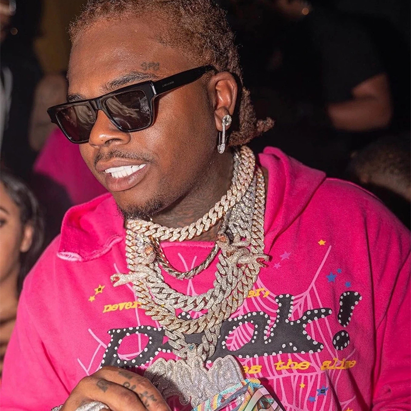 Young Thug 明星同款 Sp5der 555555 Pink Hoodie 长裤卫衣套装 - 图2