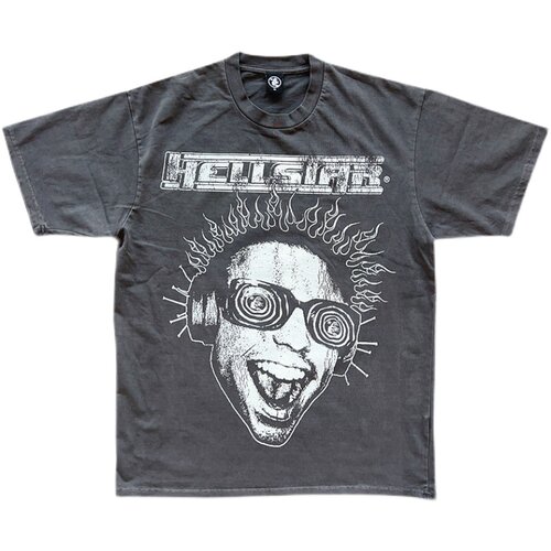 Hellstar Studios Rage Tee 说唱者洗水灰重工艺男女纯棉短袖T恤 - 图3