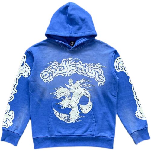 Hellstar Studios Blue Yoga Hoodie pants 洗水拼接休闲卫衣长裤 - 图3