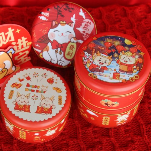 清仓10个包邮中小号新年曲奇饼干铁盒雪花太妃糖可可脆礼品盒 - 图0