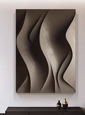 现代纯手绘油画酒店大厅墙面挂画高级感装饰画灰色油画沙发走廊画