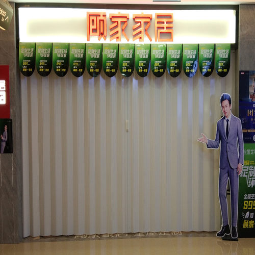 环保PVC折叠门厨房卫生间室内门隔断百叶门推拉门商铺门挂简易门 - 图2