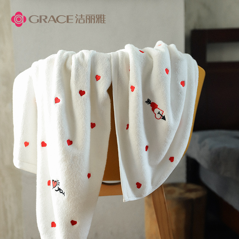 洁丽雅悠购专卖店洁丽雅浴巾家用纯棉速干吸水成人男女不掉毛加厚大号毛巾婴儿裹巾3