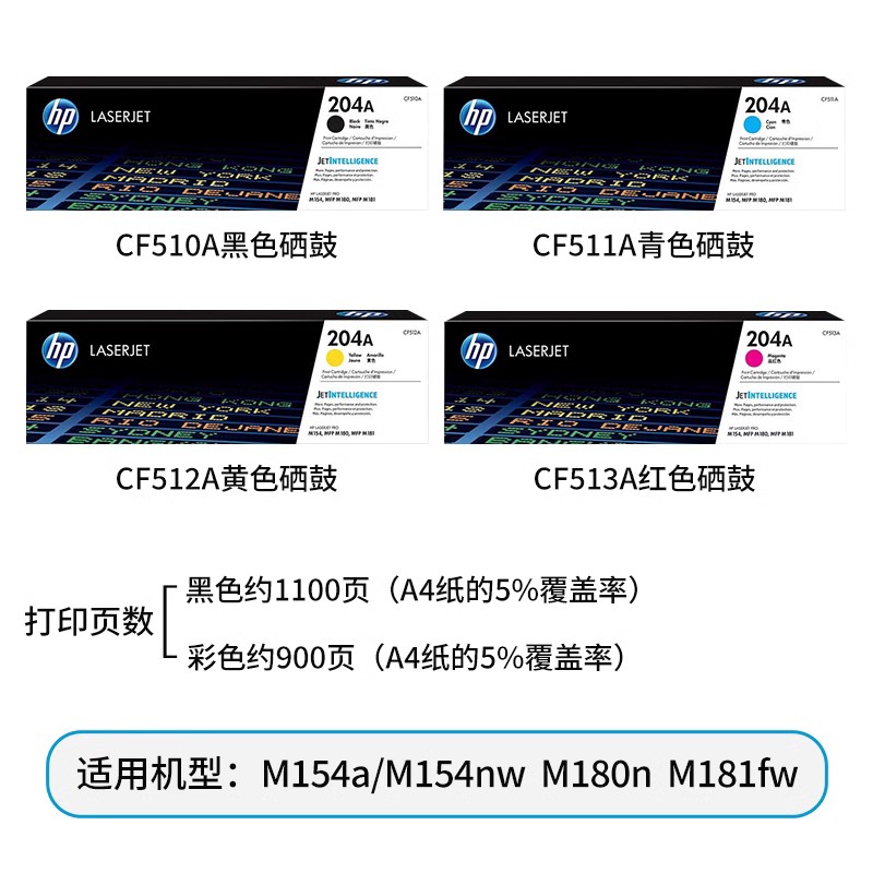 【天猫正品】HP惠普原装CF510A硒鼓204A黑色适用于M154a/M154nw/M180n/M181fw激光打印机-图0