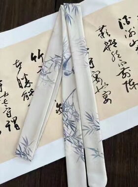 新款古风发带女云深雾浅汉服发饰新中式头饰飘带扎马尾绑发头绳男