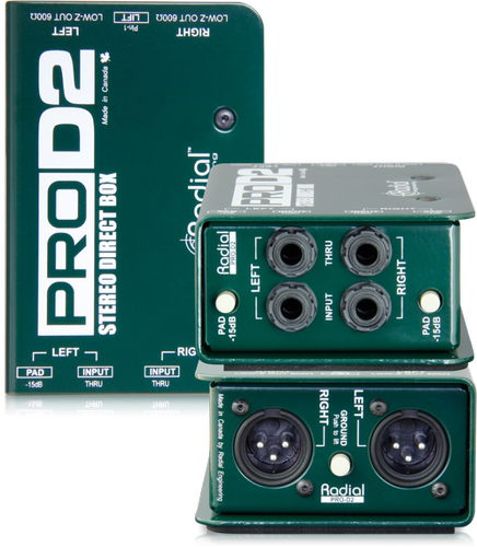 Radial PRODI RROD1 PROD2 J48 Stereo单双声道吉他键盘乐器DI盒 - 图1