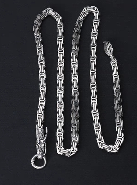缠绕叠戴街头脖子链子潮牌坦克链吊坠美式项链粗犷帝王链锁骨链