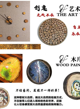 年轮原木片电视背景墙